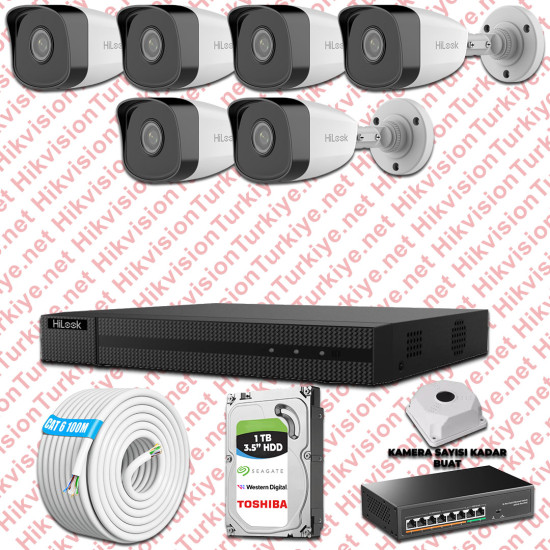 Hilook İp Kamera Seti 1080p Fullhd 6 Güvenlik Kamerası
